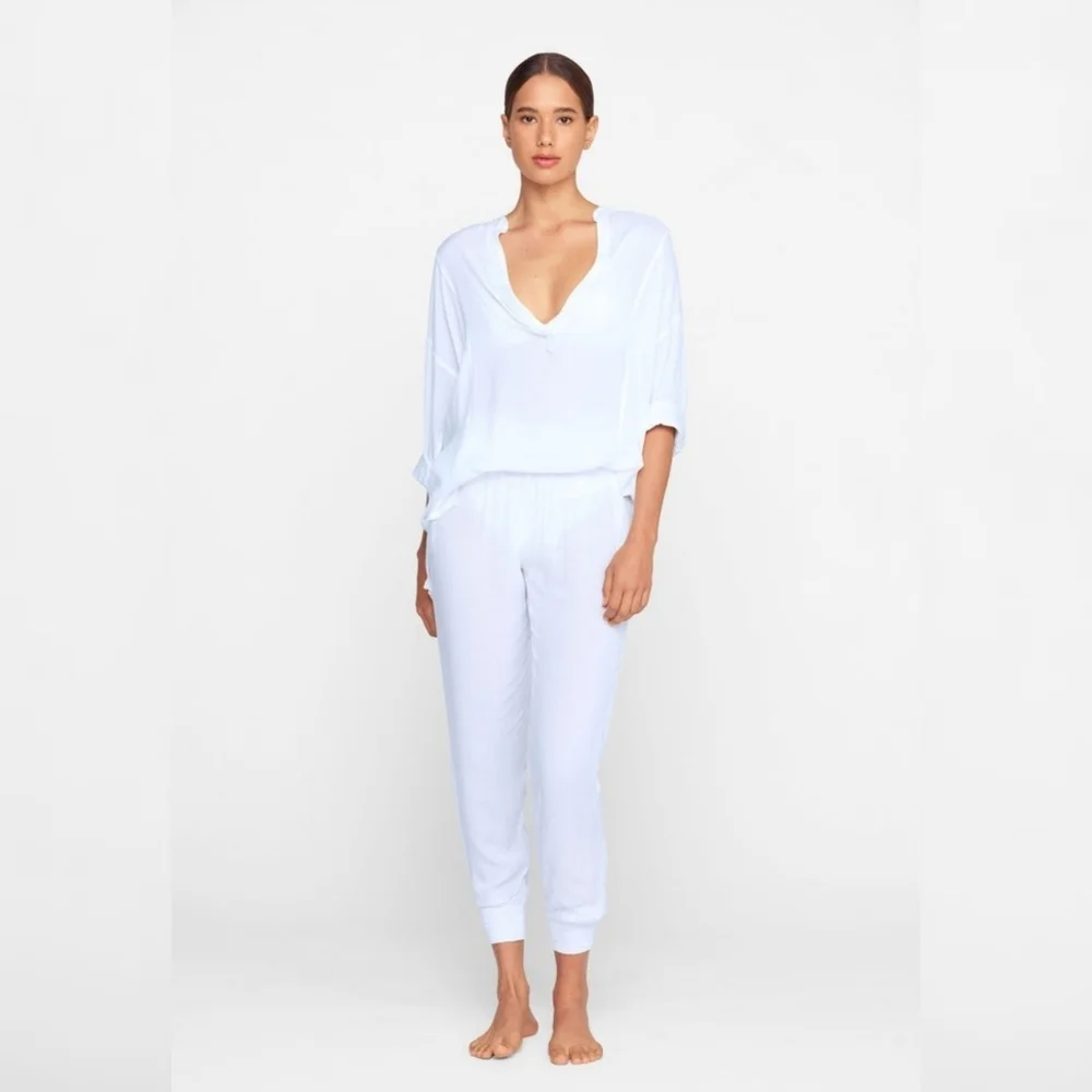 MIKOH // white low plunge relaxed fit resort style top - Picture 13 of 14